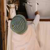 Acorn Berlin Merino Beanie Green and Blue Stripe