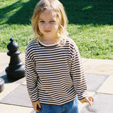 Grown Organic Essential Stripe LS Knit Tee Espresso