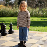 Grown Organic Essential Stripe LS Knit Tee Espresso