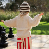 Grown Organic Fringe Rib Knit Pull Over Natural