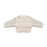 Grown Organic Fringe Rib Knit Pull Over Natural