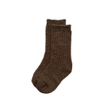 Grown Cotton Slub Chunky Rib Socks Espresso