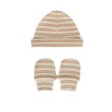 Acorn Henley Beanie and Mittens Set Cream