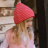 Acorn Berlin Merino Beanie Pink and Red Stripe