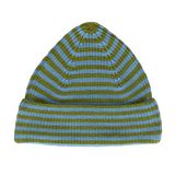 Acorn Berlin Merino Beanie Green and Blue Stripe