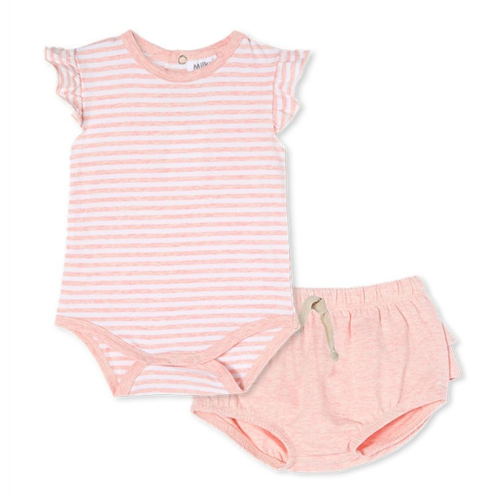 Milky Pink Marle Bodysuit Set