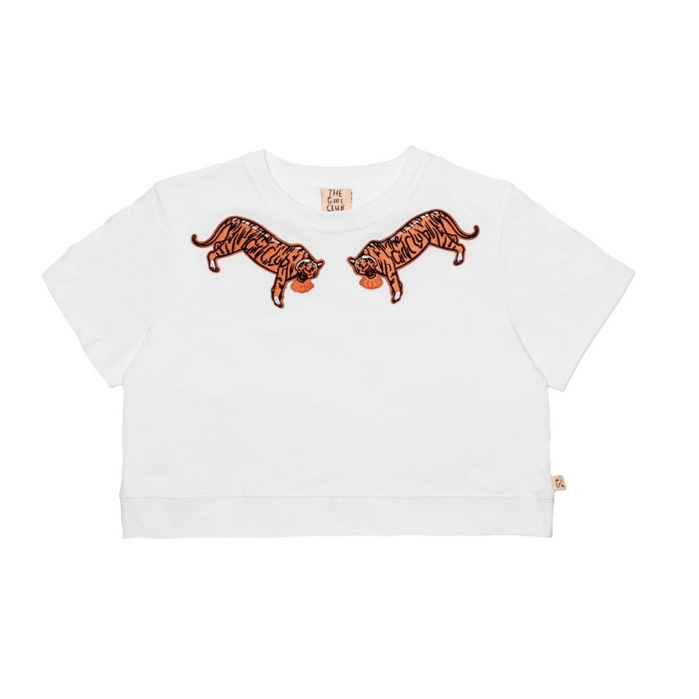 The Girl Club Embroidered Tigers Crop Tee