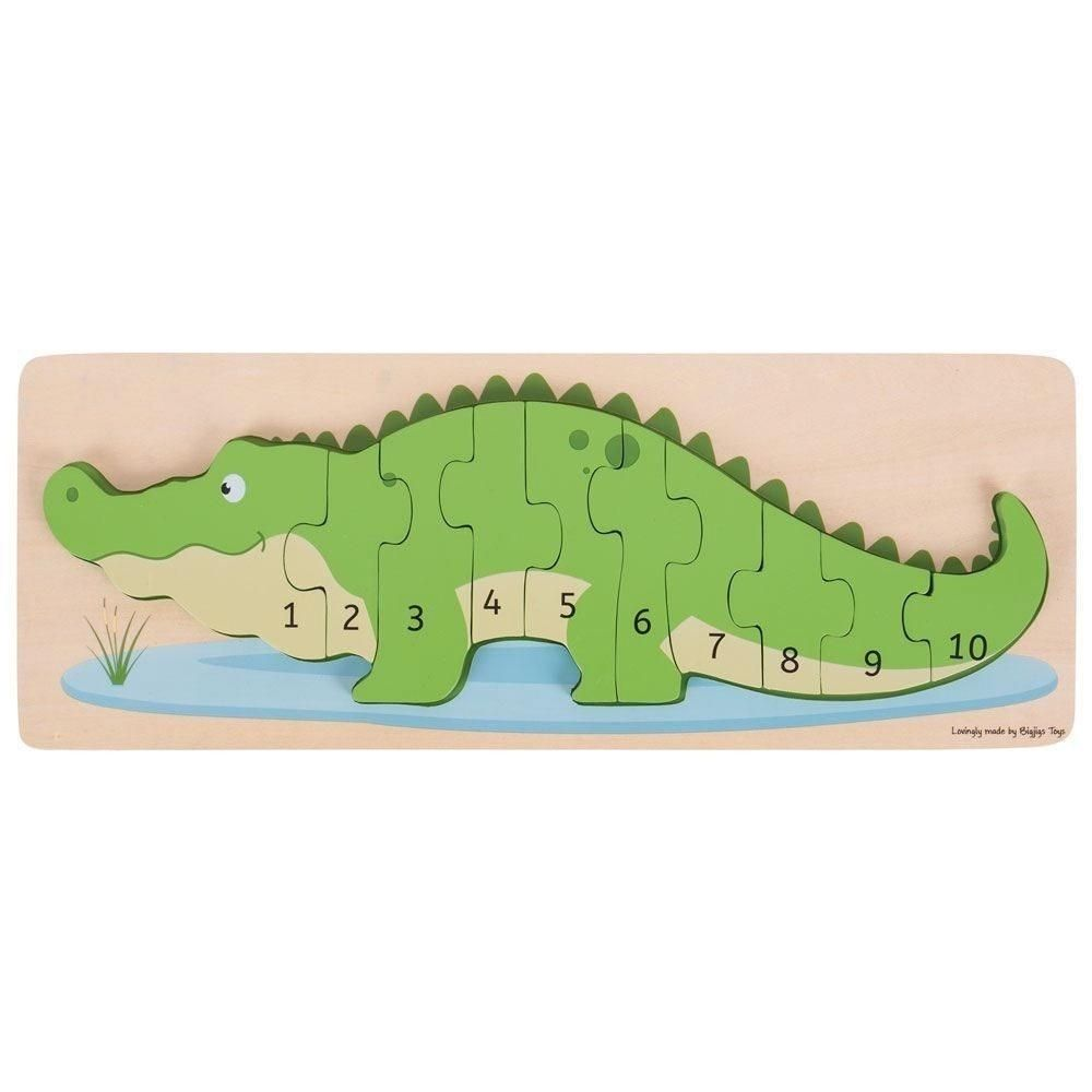 Bigjigs Toys 10pc Crocodile Number Puzzle