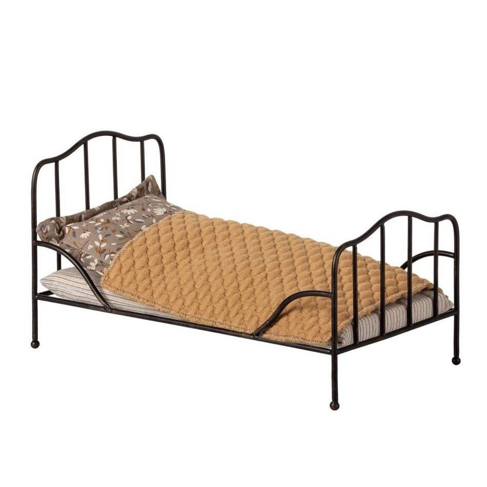 Maileg Mini Vintage Bed Anthracite