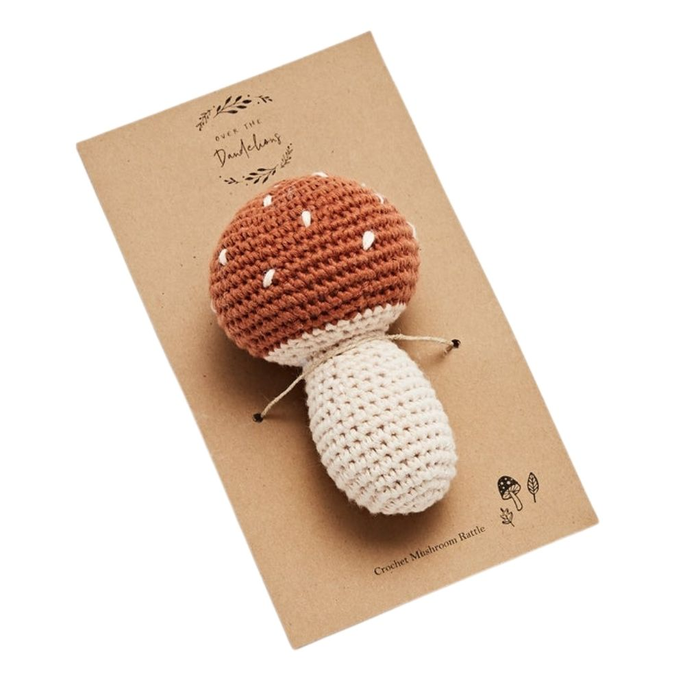 Over The Dandelions Crochet Mushroom Rattle