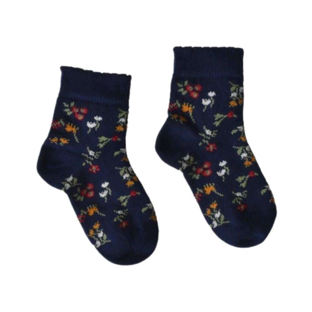 Columbine Merino Floral Crew Sock