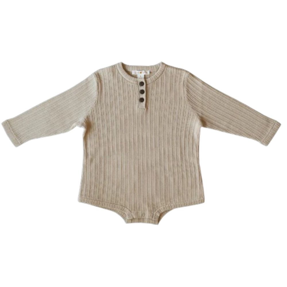 Grown Ribbed Button Bodysuit