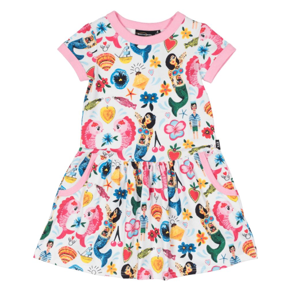 Rock Your Kid Mermaids Drop Waist Dress