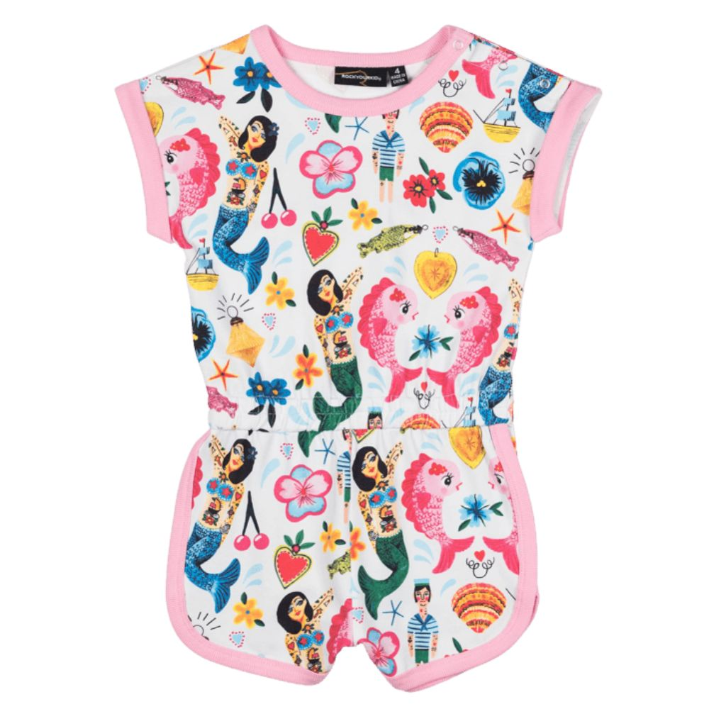 Rock Your Kid Blue Miami Leopard Romper