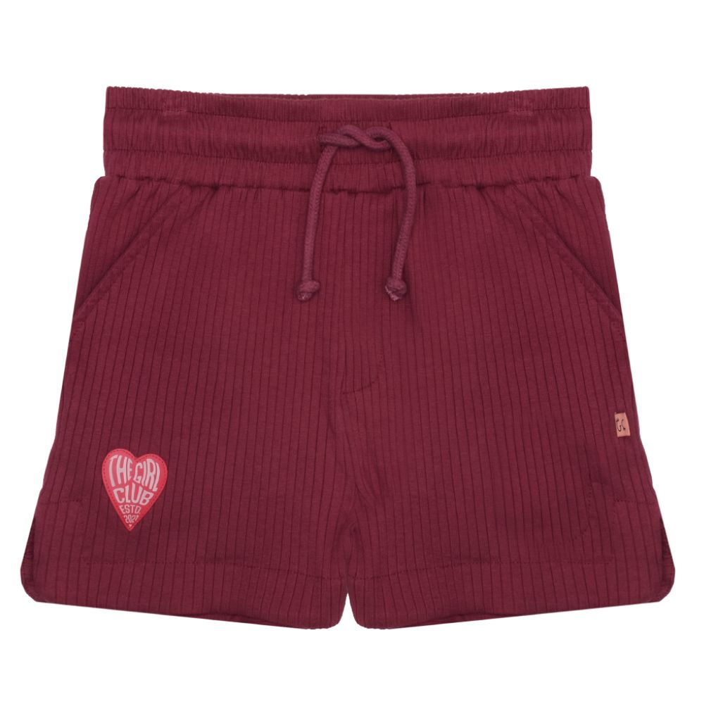 The Girl Club Cotton Rib Simple Short