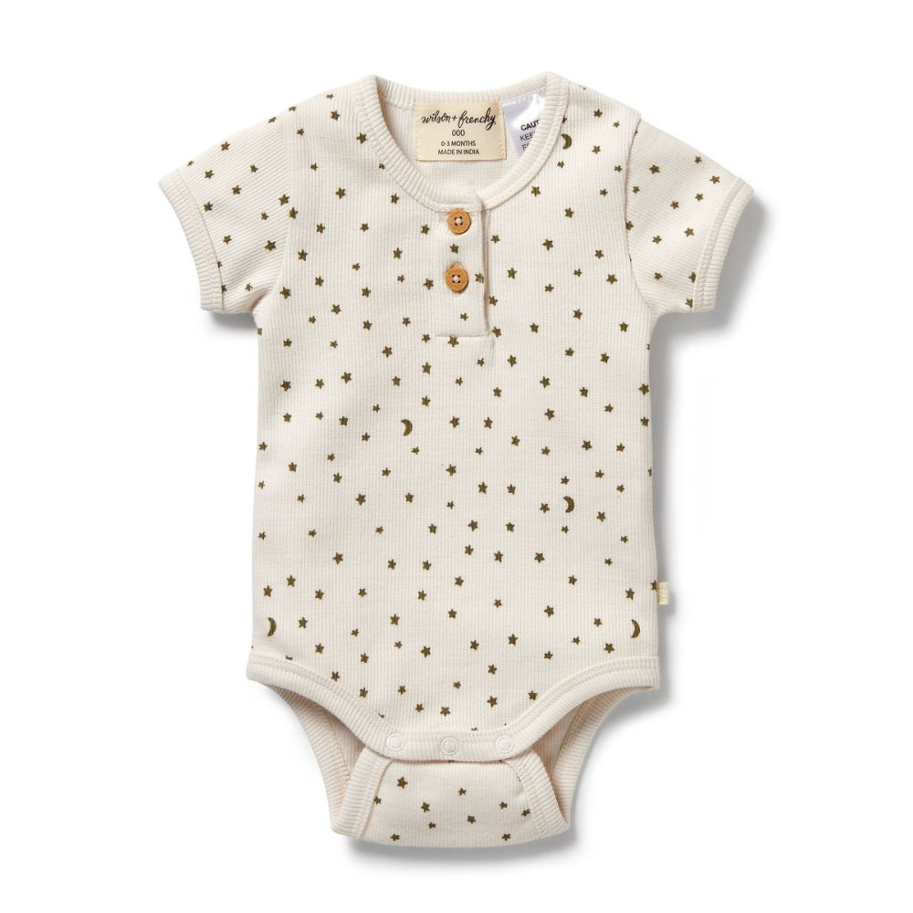 Wilson + Frenchy Organic Rib Henley Bodysuit