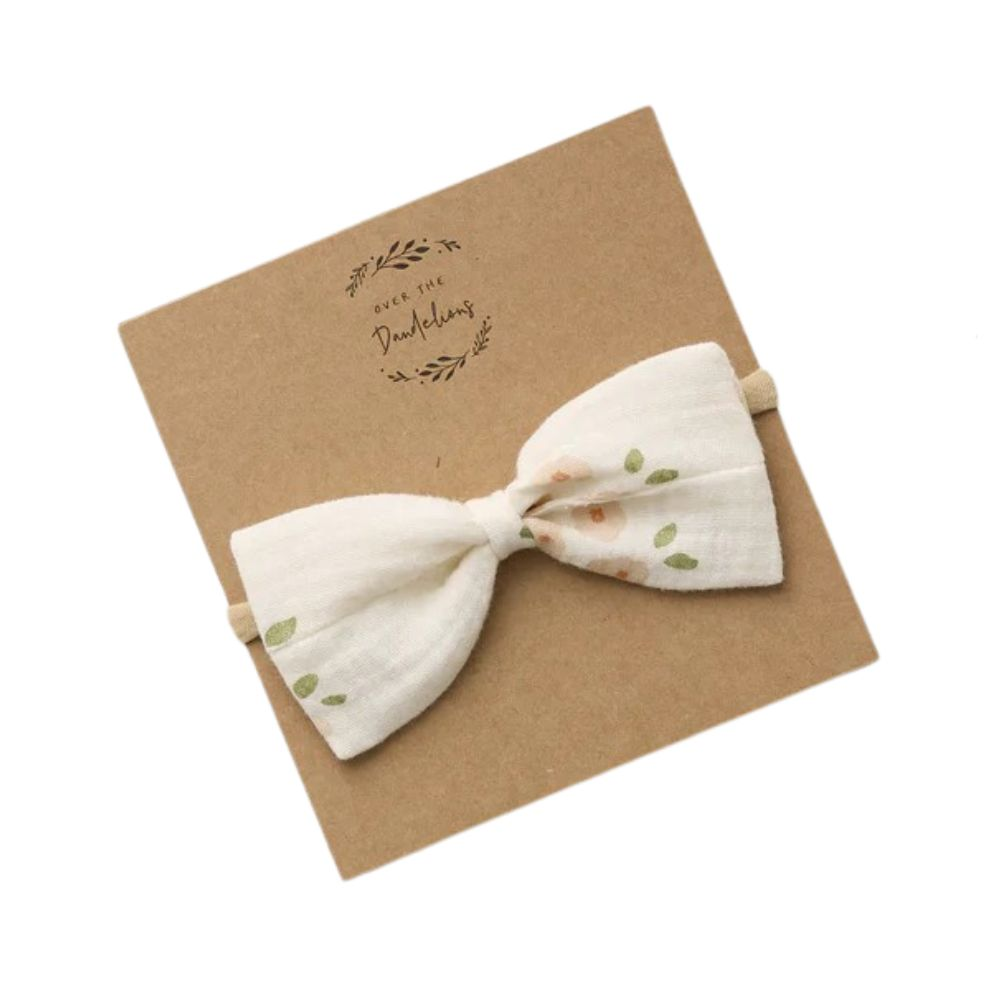 Over the Dandelions Organic Muslin Bow Headband