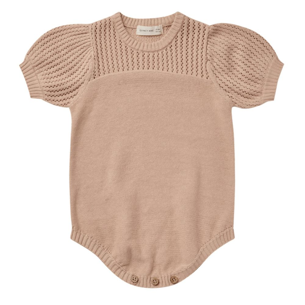 Quincy Mae Pointelle Knit Romper