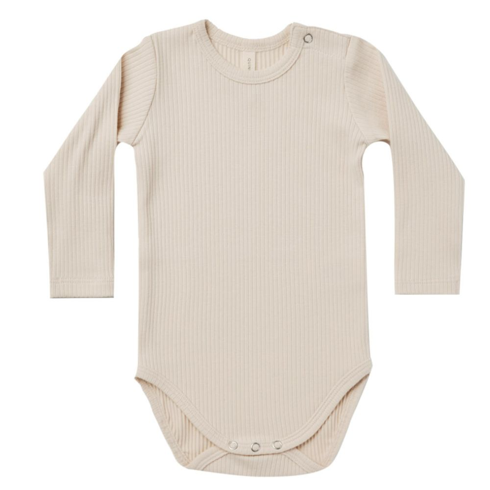 Quincy Mae Ribbed Long Sleeve Bodysuit