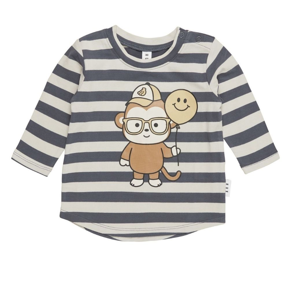 Huxbaby Monkey Stripe Top