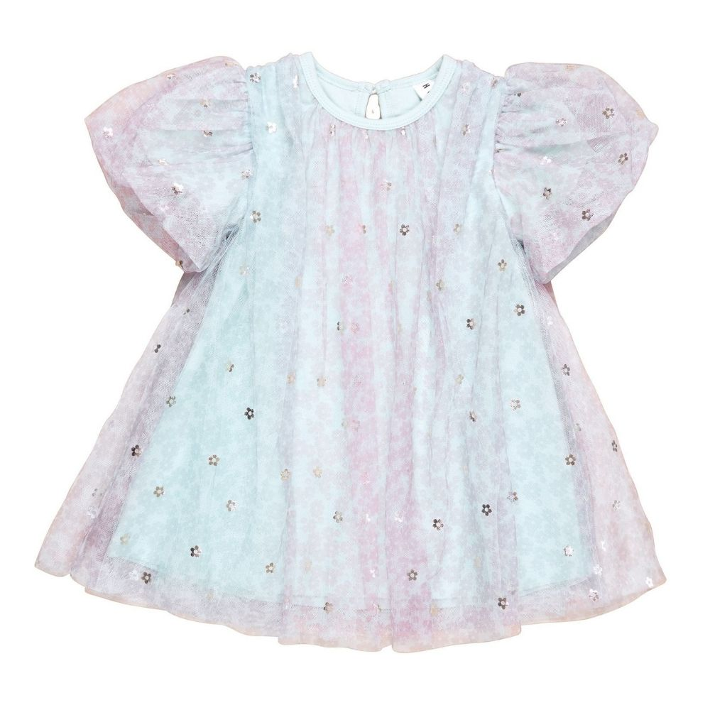 Huxbaby Rainbow Flower Tulle Party Dress