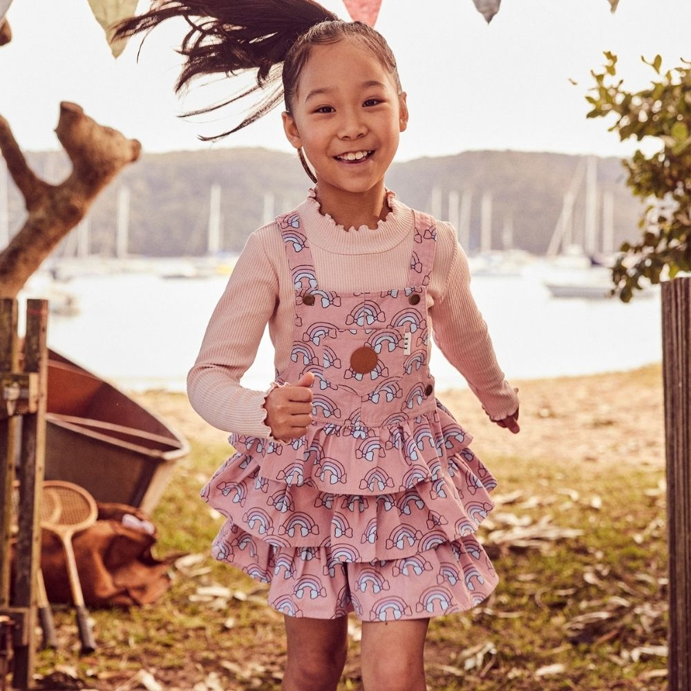 Rainbow overall hotsell dress