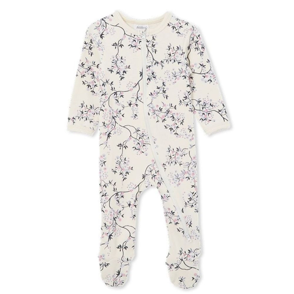 Milky Ivy Rib Zip Romper