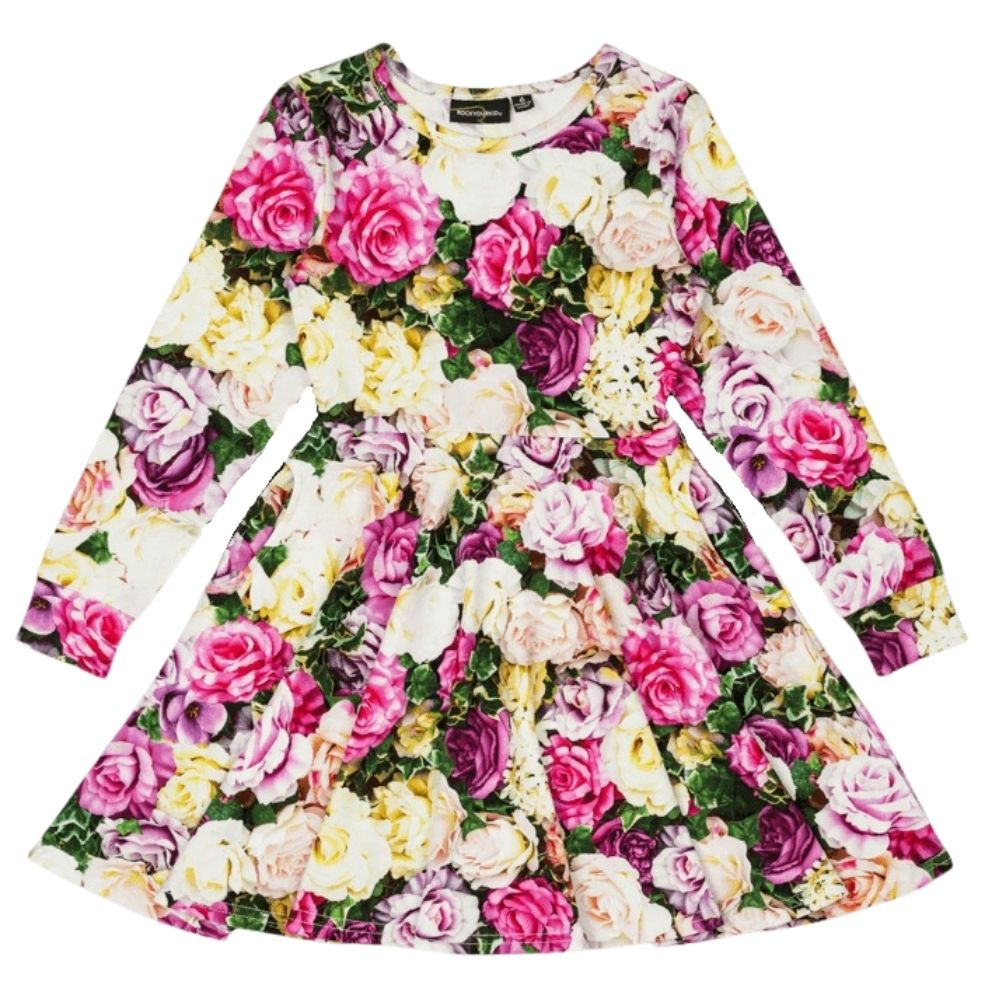 Rock Your Kid Flower Wall Waisted Dress