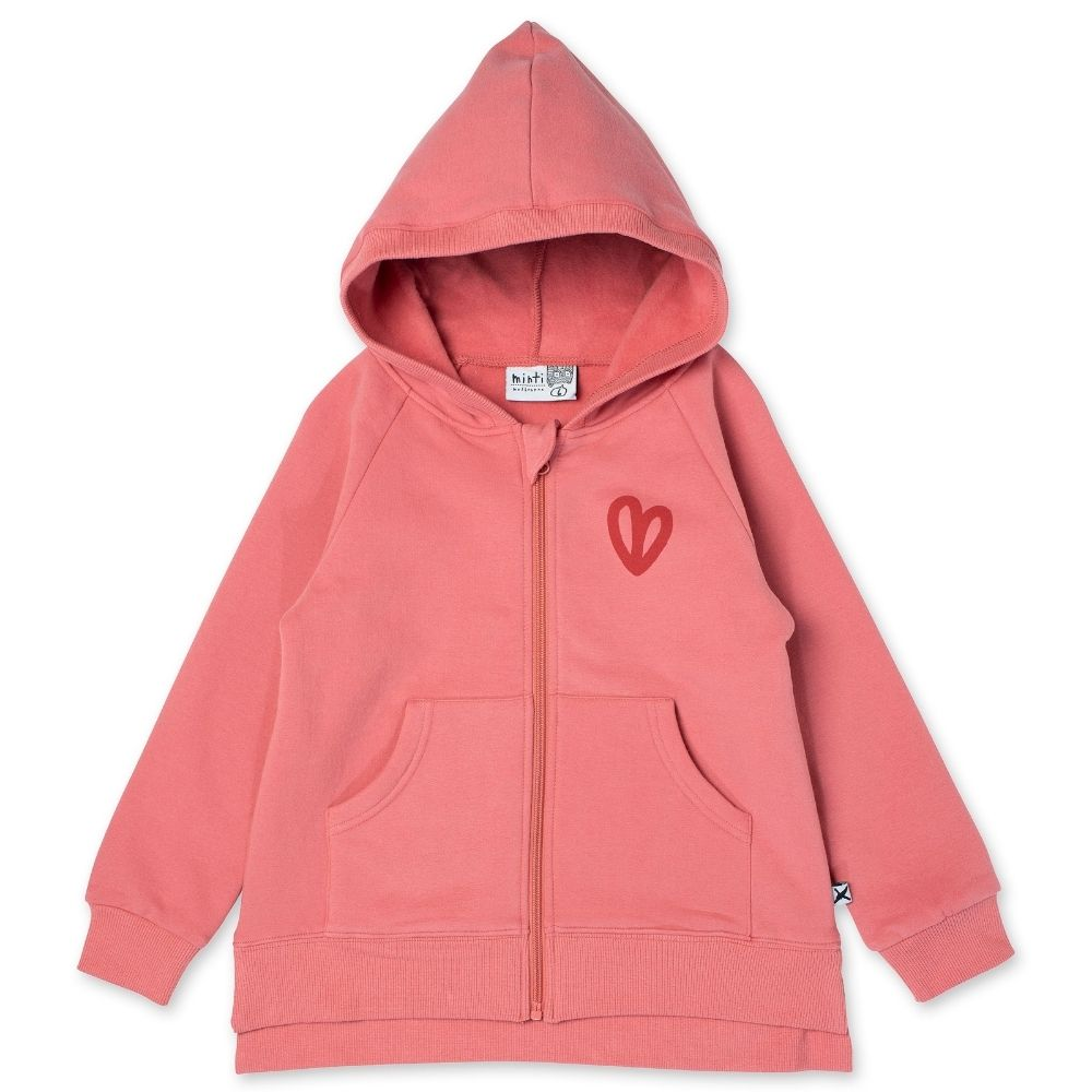 Minti Little Heart Zip up Furry Hoodie