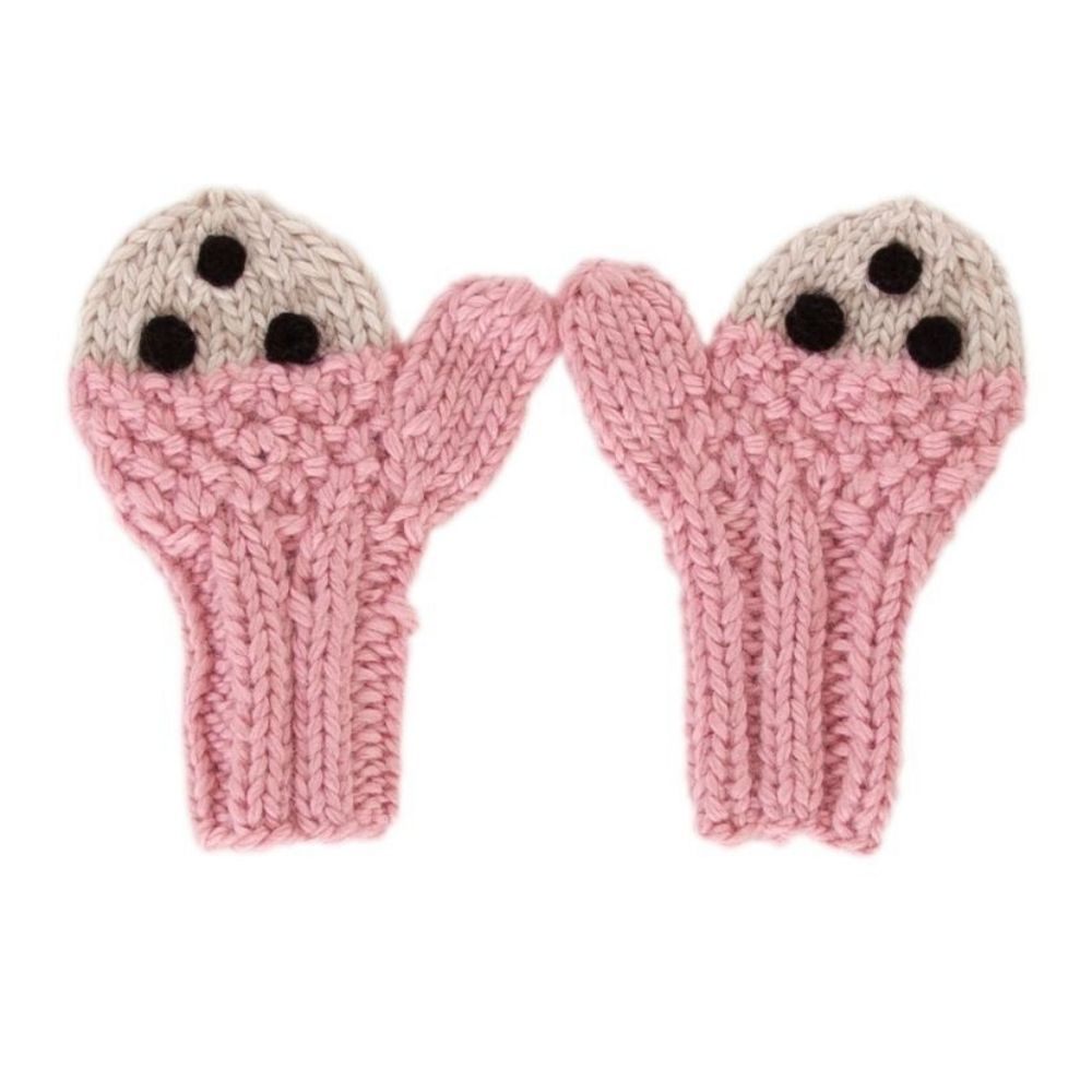 Acorn Bear Face Mittens