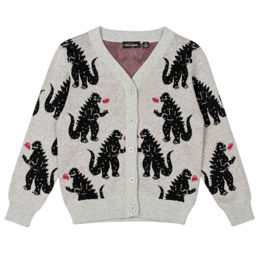 Rock Your Kid Godzilla Fire Knit Cardigan