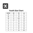 DC Shoes Size Guide Kids