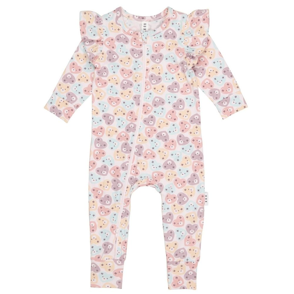 Huxbaby Hart Bear Zip Romper