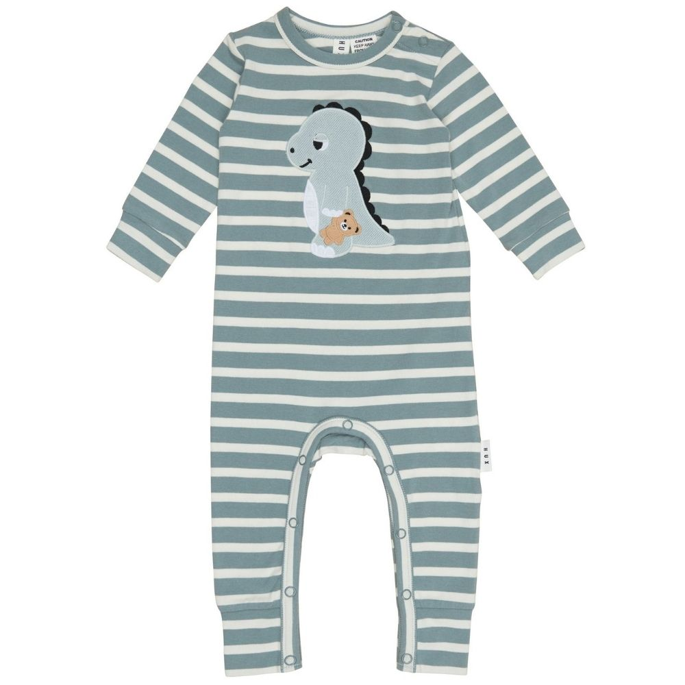 Huxbaby Dino Stripe Romper