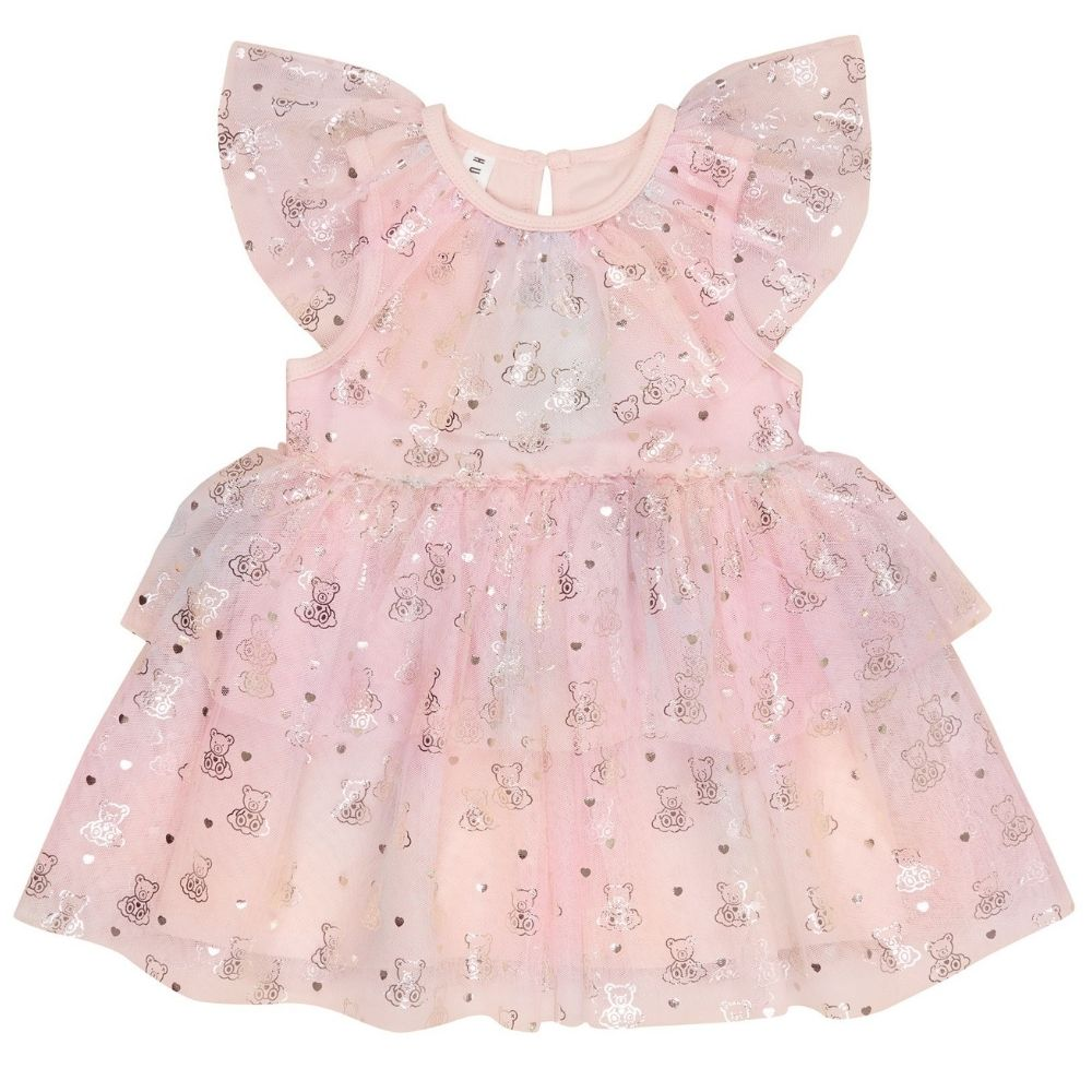 Huxbaby Cloud Bear Tiered Party Dress