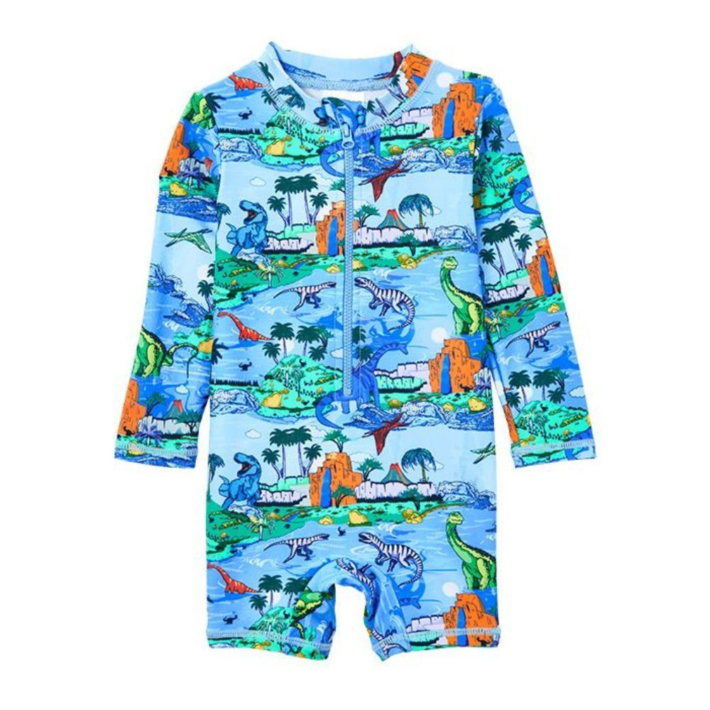 Milky Dinosaur Long Sleeve Swimsuit