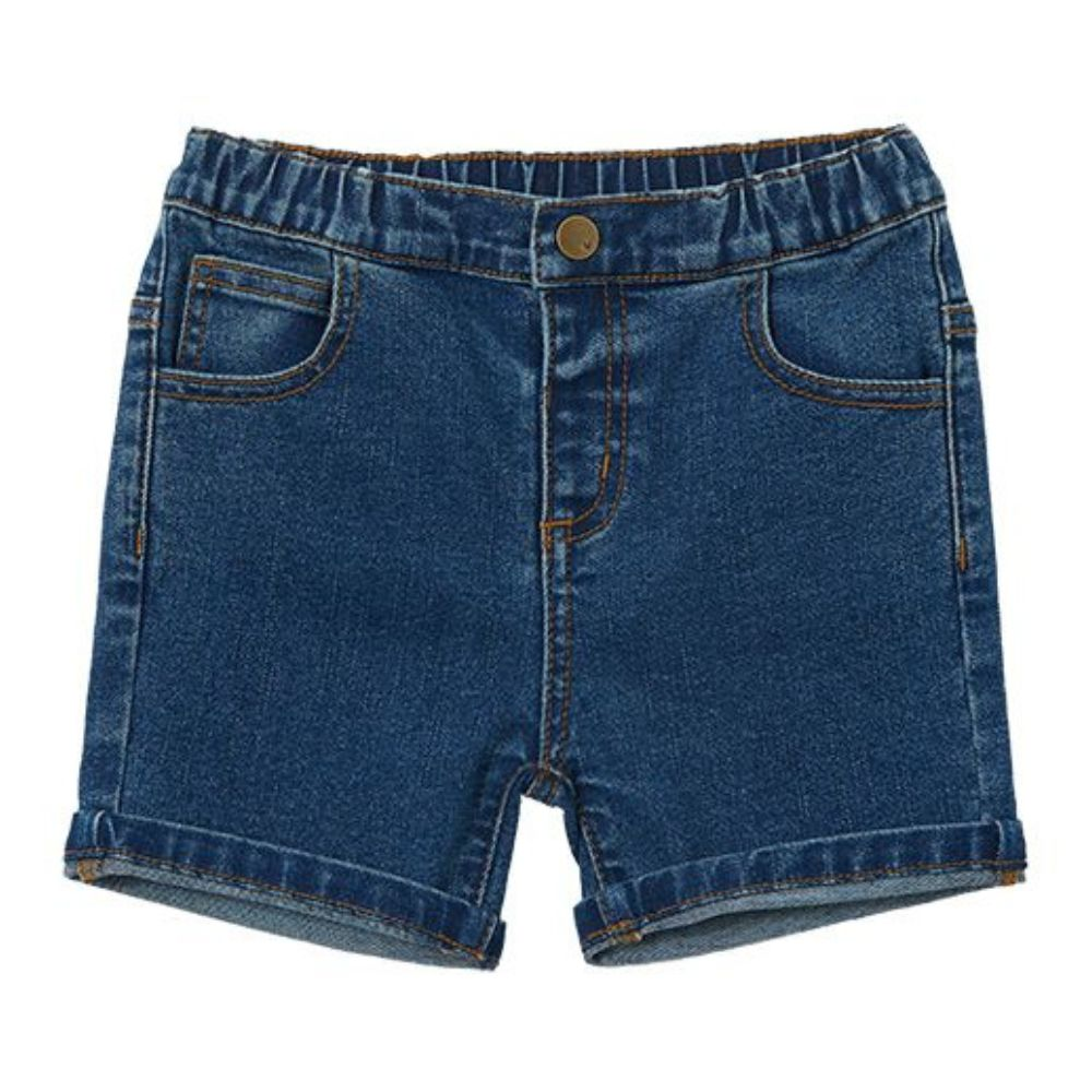 Milky Stone Wash Denim Shorts