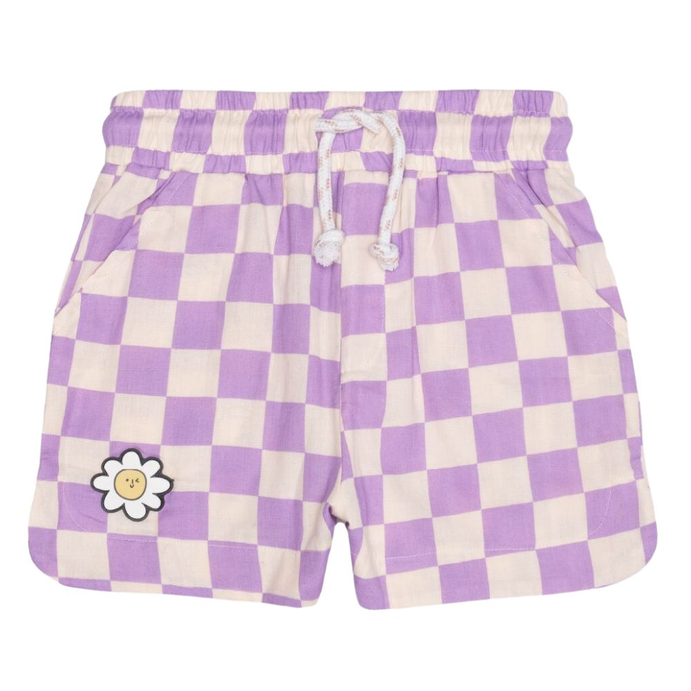 The Girl Club Checker Muslin Shorts