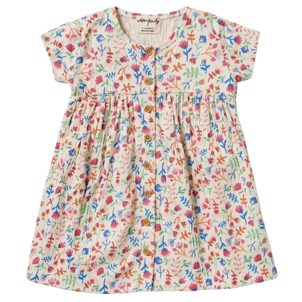 Wilson + Frenchy Crinkle Button Dress