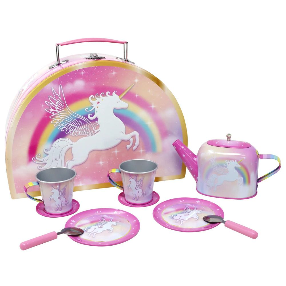 Pink Poppy Unicorn Dreamer Tin Tea Set