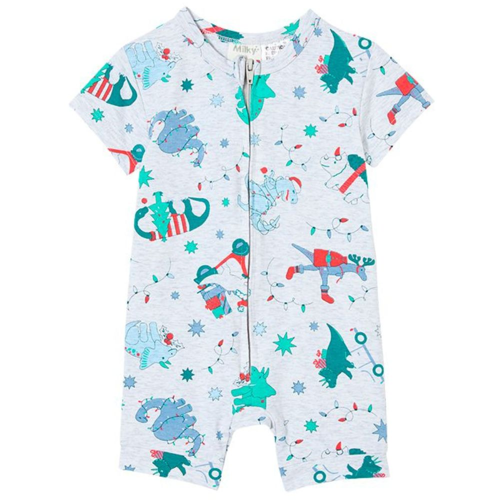 Milky Christmas Zip Romper