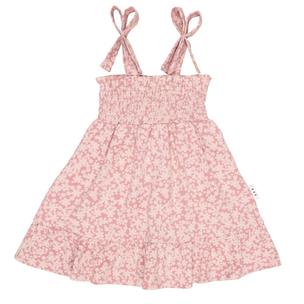 Huxbaby Smile Floral Shirred Dress