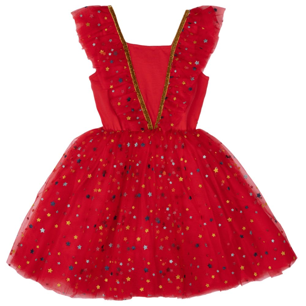 Rock Your Kid Christmas Angel Ruffle Tulle Dress