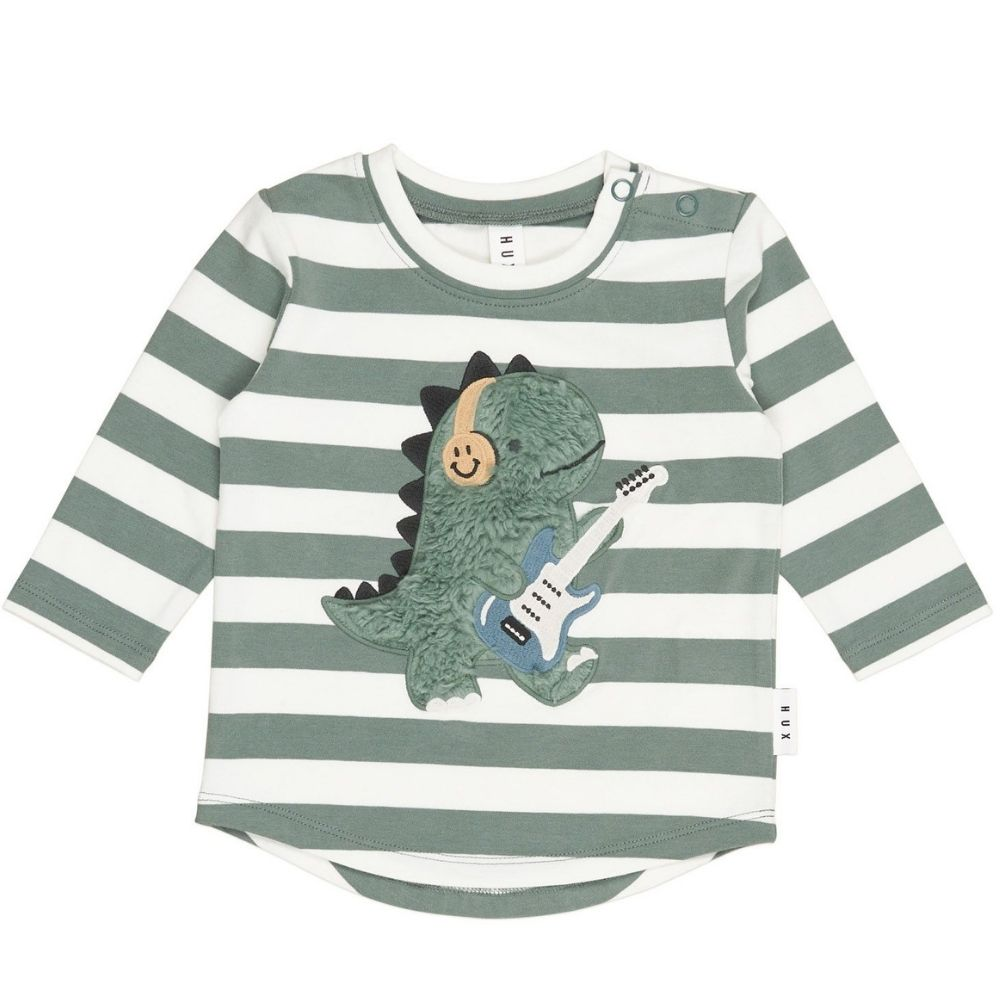 Huxbaby Furry Dino Stripe Top