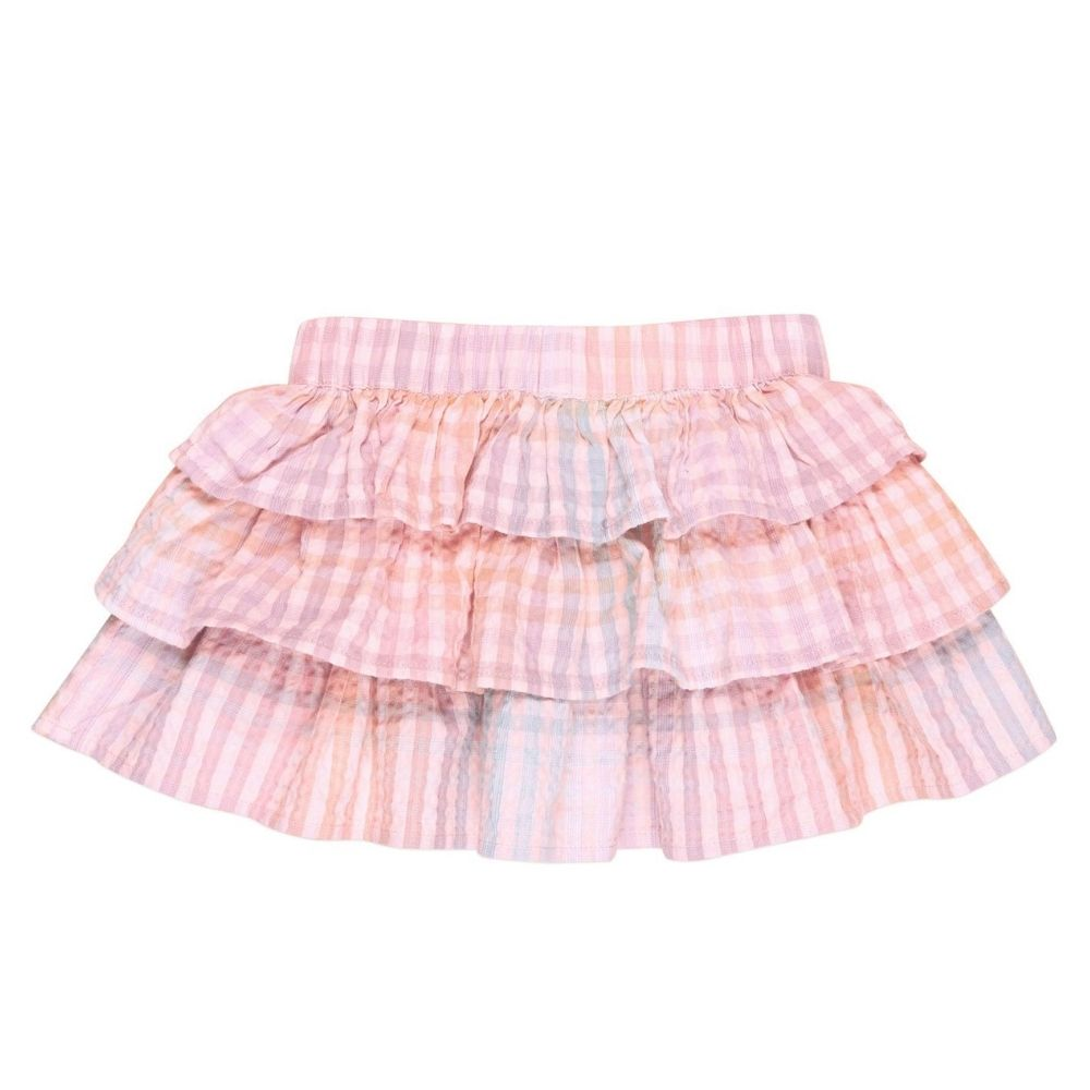 Huxbaby Rainbow Check Frill Skirt