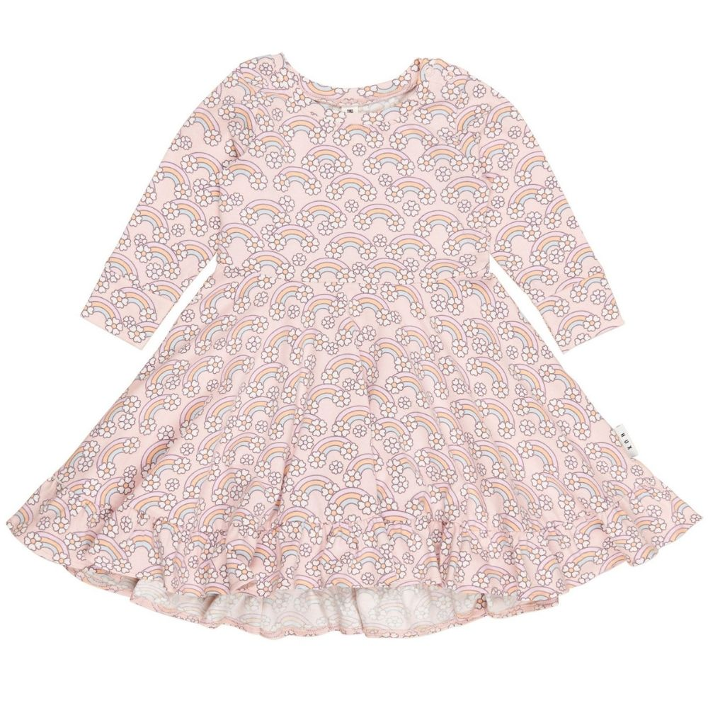 Huxbaby Flowerbow Long Sleeve Swing Dress