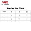 Vans Kids Tod Size Guide