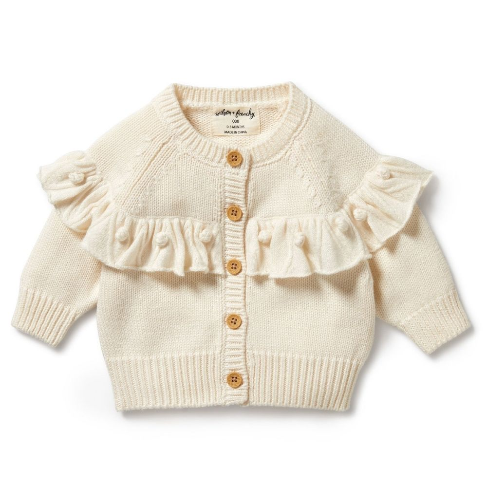Wilson + Frenchy Knitted Ruffle Cardigan