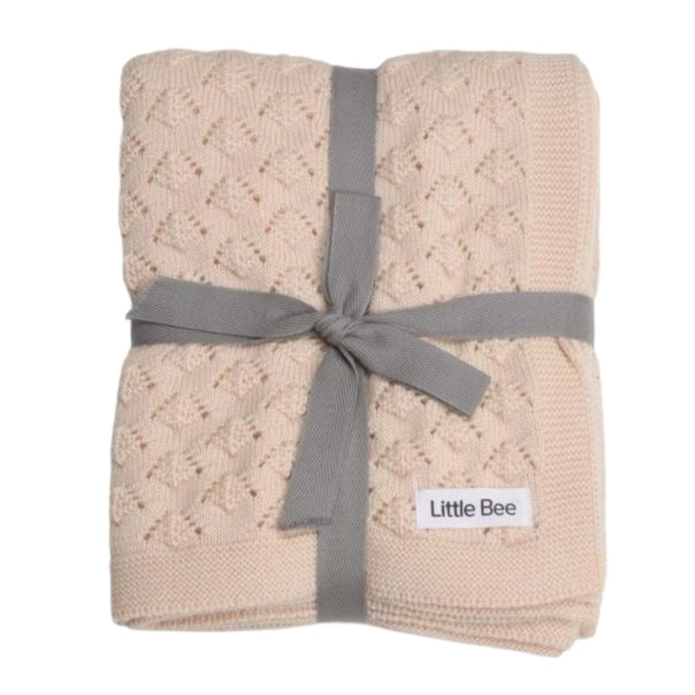 Little Bee by Dimples Merino Purl Knit Blanket