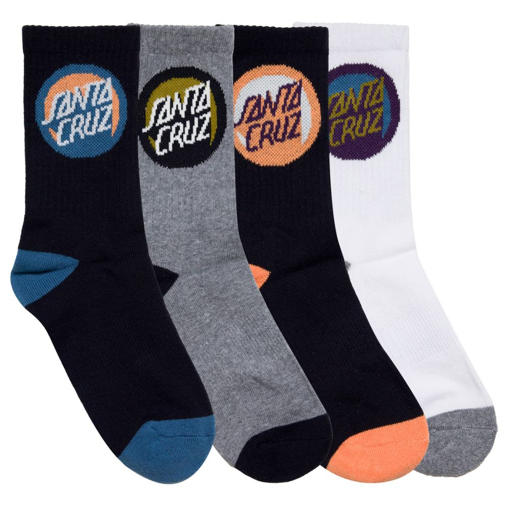 Santa Cruz Bold Shadow Dot Crew Socks - 4pk